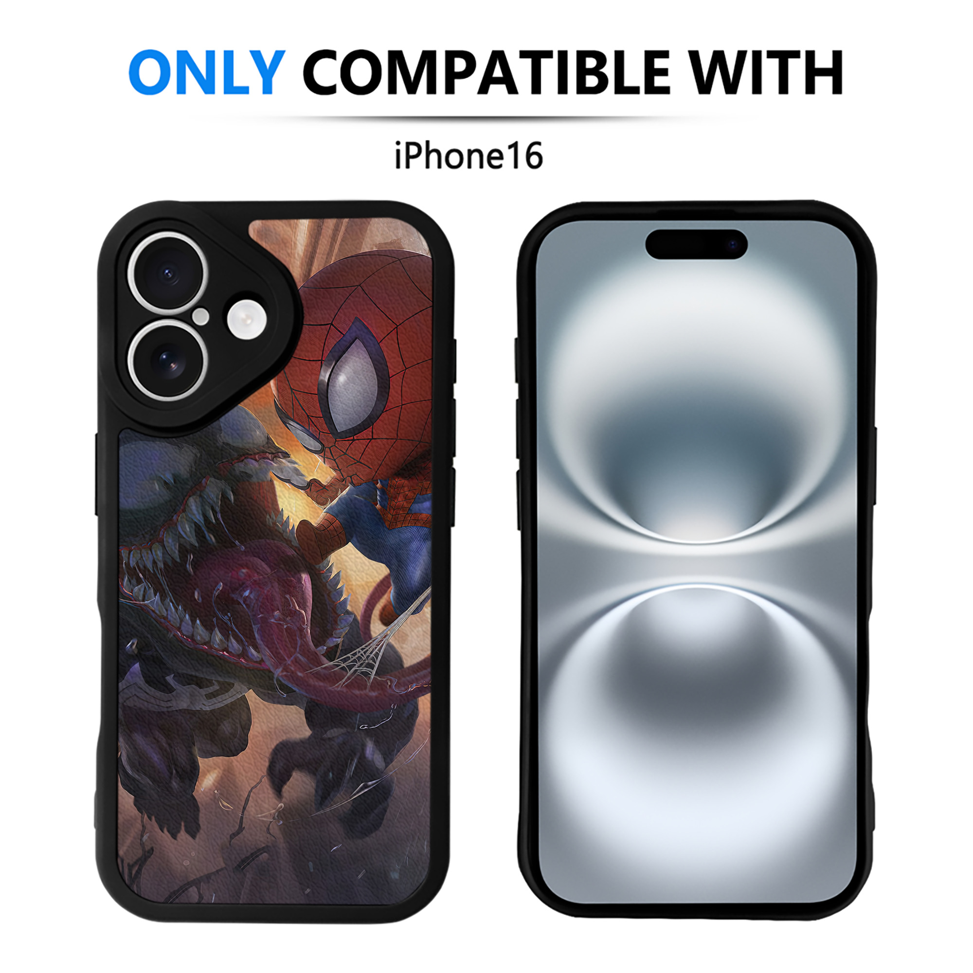 （画像用） Spider Man スパイダーマン 【iPhone 16シリーズ対応】シリコンスマホケース（レザー調） 材質：シリコン
